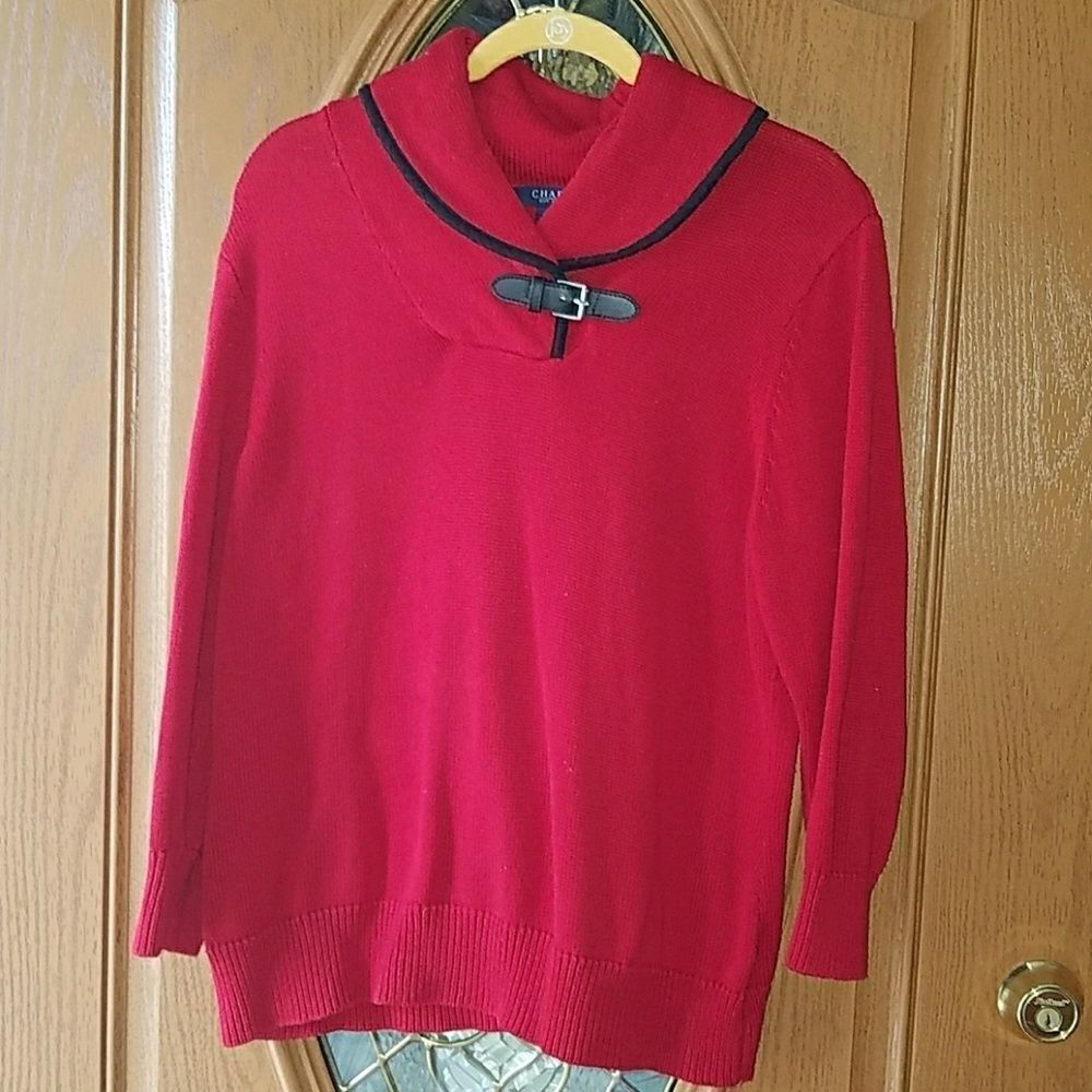 Chaps red black heavy sweater Sz. XL.